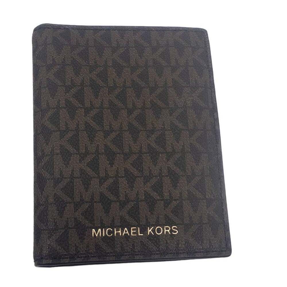 Michael Kors Jet Set Travel Passport Holder Wallet Brown Signature New
